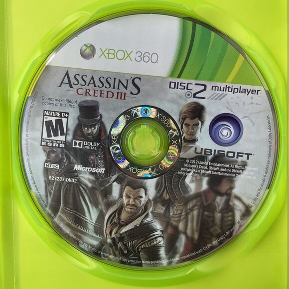 Assassin's Creed III Gamestop Edition (Microsoft Xbox 360, 2012) Complete CIB - Picture 5 of 10